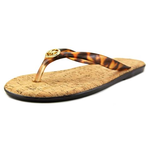 michael kors brown flip flops|michael kors jelly flip flops.